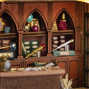 SUPER TINY Magic Shop Corner Restaurant DIY Miniature Dollhouse Scenery ...