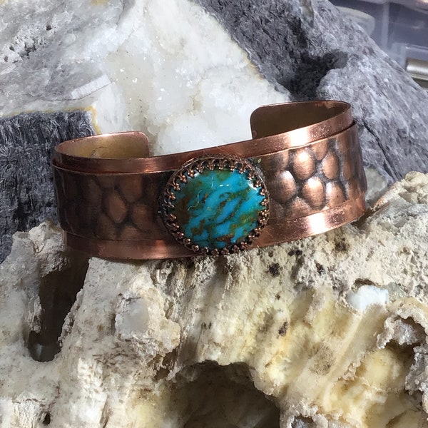 Copper Turquoise Bracelet Etsy