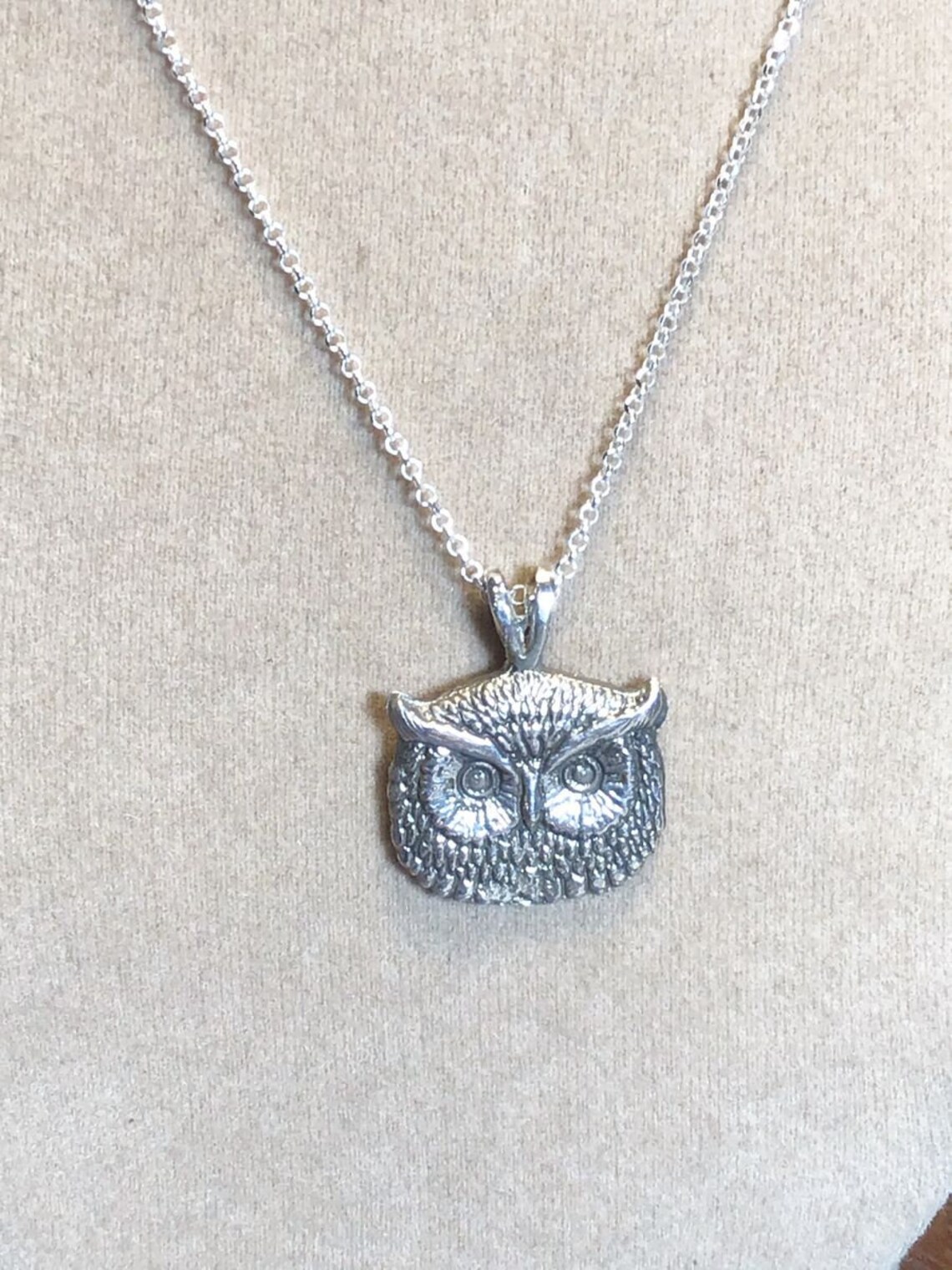 Sterling Silver Owl Necklace 18 Chain NEW Etsy