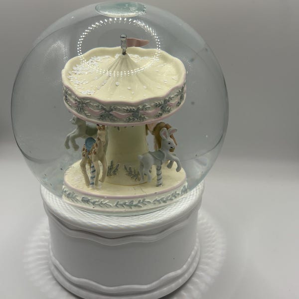 Pottery Barn Kids Spinning Carousel Musical Snow Globe