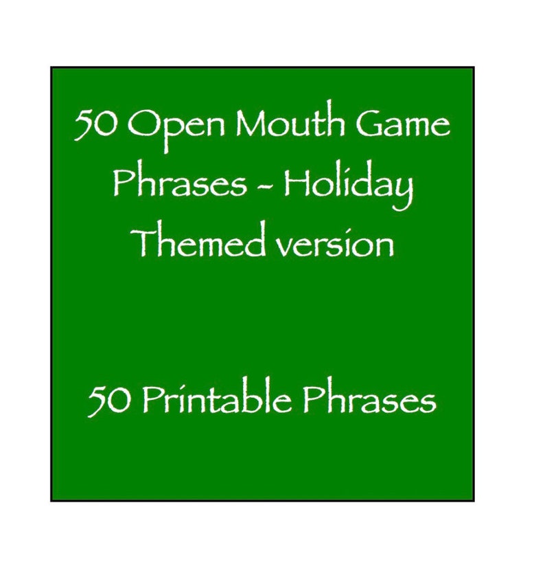 Open Mouth Game Phrases Holiday Themed Halloween Etsy