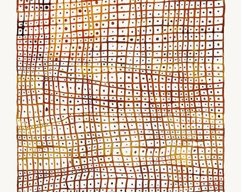 KLEINE VIERKANTJES (oranje) van #anafrois. Canvas kunstprint