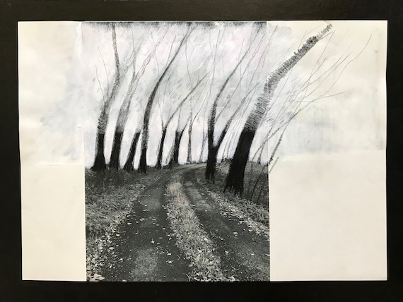 LANDSCAPE (black) by #anafrois . original drawing