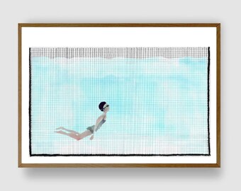 DIVING N.1 by #anafrois . art print