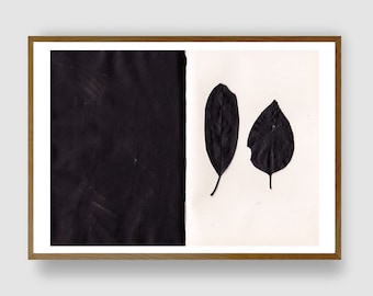 TWO BLACK LEAVES by #anafrois . art print