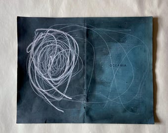 TWO PAGES (sea drawings) . original drawing #anafrois