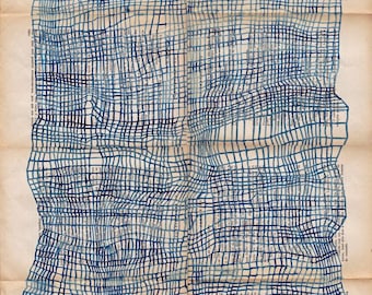 TIMELINE BLUE N.1 van #anafrois. Canvas kunstprint