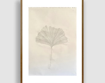 GINKGO LEAF N.3 by #anafrois . original drawing