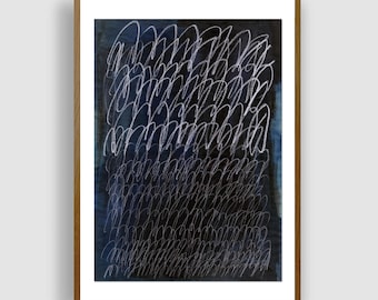 WRITING (blue and white) by #anafrois . art print