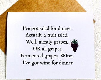 Funny card, snarky humor cards, friendship card, Just because card