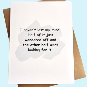 Funny card, snarky humor cards, friendship card, Just because card