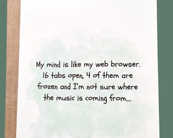 Funny card for a friend, quirky cards, snarky humor cards, friendship card, Birthday Card