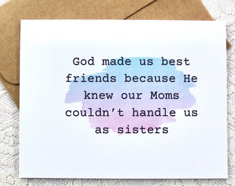 Card for friend, funny card for friend, best friend card, greeting cards