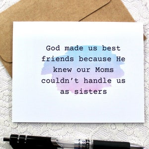 Card for friend, funny card for friend, best friend card, greeting cards