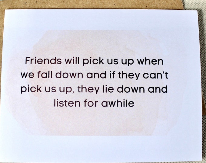 Friend greeting card, funny card for a friend, friendship card, card for him or her, Blank note card