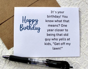 Funny birthday card for him, funny cards, Happy birthday card