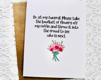 Funny card, snarky humor cards, friendship card, Just because card
