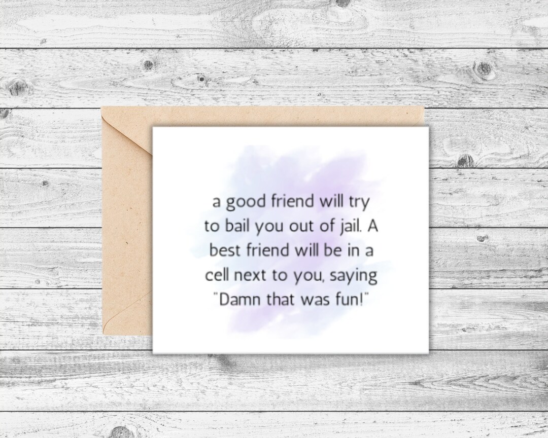 Best Friend Greeting Card, Funny Card for a Friend, Friendship Card - Etsy