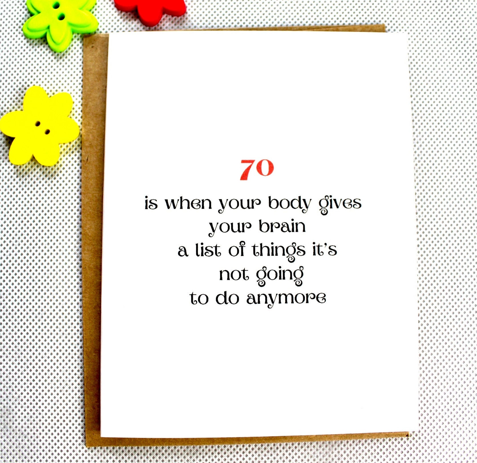 Funny Birthday Card for 70 Birthday, Quirky Cards, Humor Cards ...
