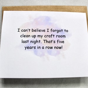 Funny card for a Crafter, quirky cards, friendship card, Blank Note Card