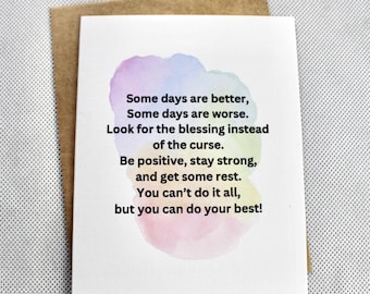 Encouragement card for a friend, quotes about life, friendship card, Inspirational Card