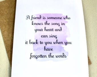 Card for friend, best friend card, greeting cards, friendship card