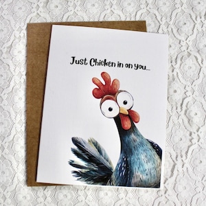 Friend greeting card, funny card for a friend, friendship card, card for him or her, Blank note card, Card with chicken
