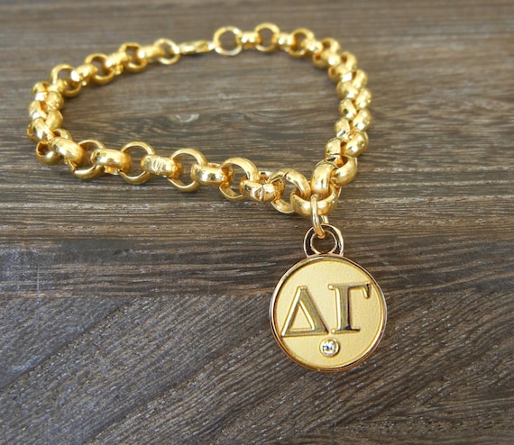 Gamma Phi Beta Necklace with Gold Flower Charm Accent