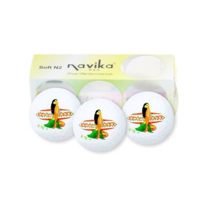 Hula Girl Golf Balls | Hawaiian Tropical Beach Theme, Set of 3