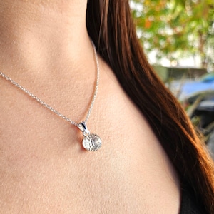 Beautifully Faceted Clear Crystal Ball Necklace | Classic Accessory for Women | Round Crystal Pendant Jewelry