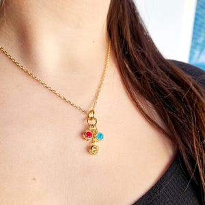 Birthstone Charm Necklace | Choose Your Month Stone | Birthday Gift / Accessory for Women | Silver or Gold Charms