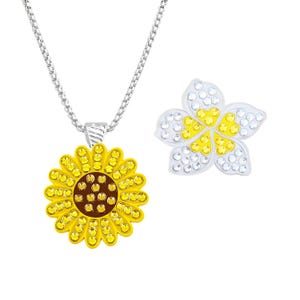 Serenity Magnetic Necklace With 2 Swarovski Crystal Flower Golf Ball Markers | Choose Your Combo | Floral Golfing Accessory | Golfer Gift