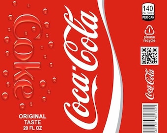 Coca-Cola Skinny Tumbler Wrap PNG 20oz Red Soda Can Sublimation Design, Retro Beverage