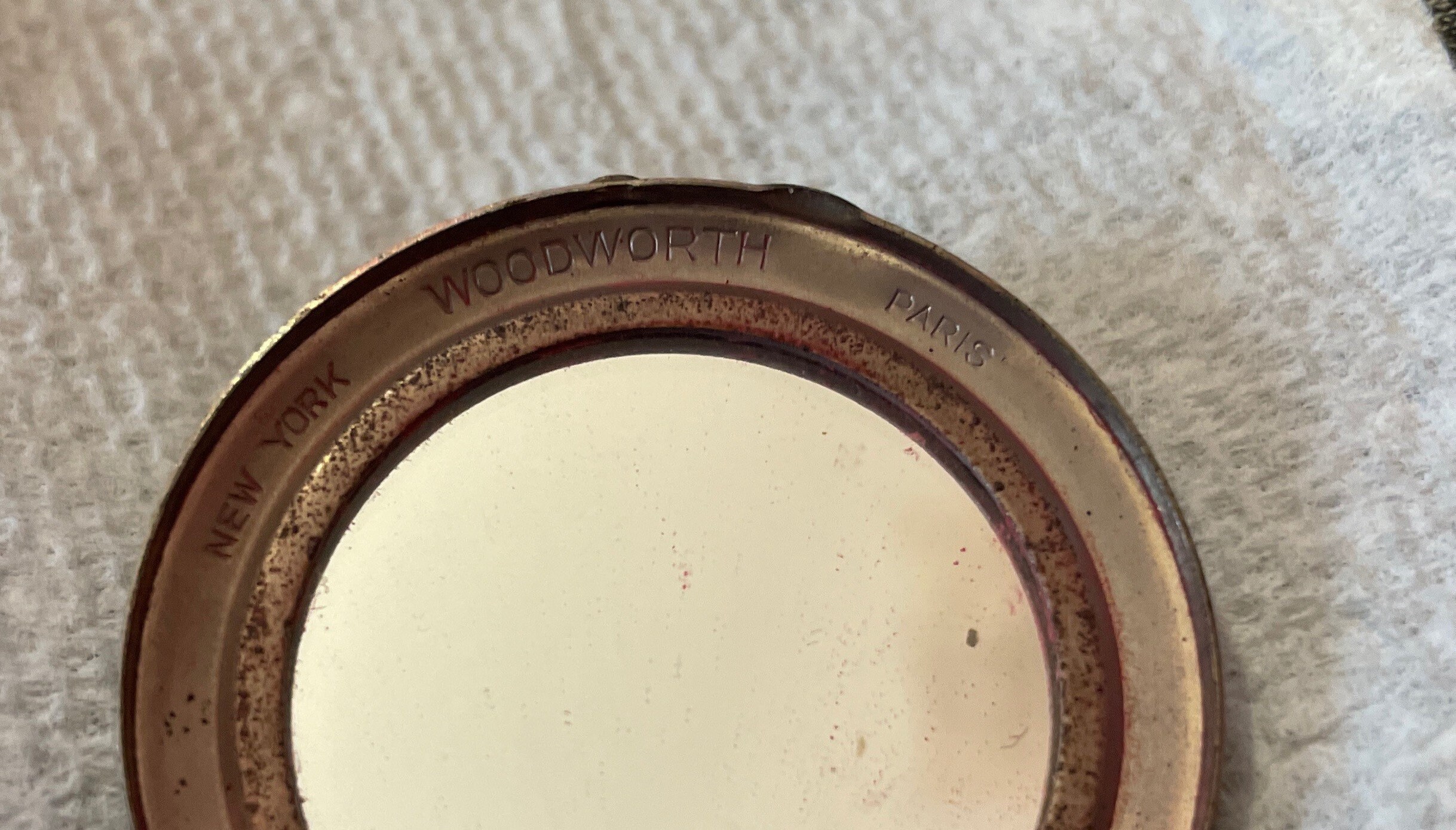 Rare Woodworth Paris New York Compact Art Deco Enameled Lady 1.5” Rouge