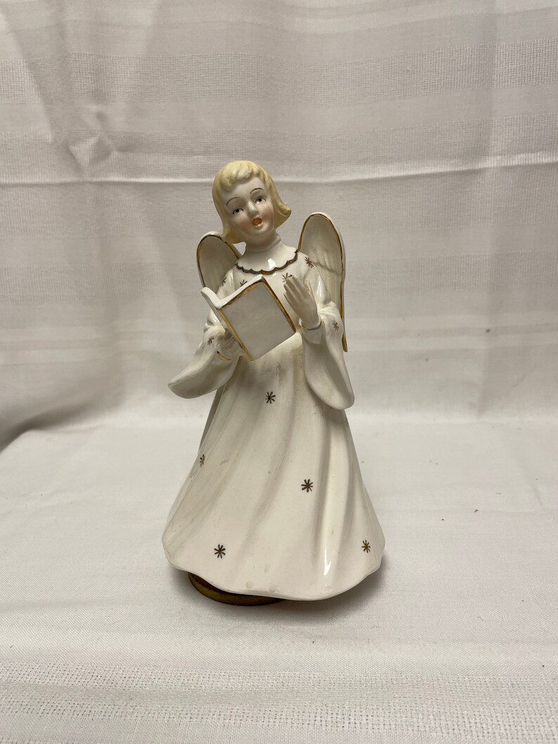 Angel Music Box 8 Vintage Spinning Porcelain Schmid Etsy