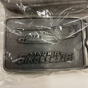 Sikorsky 76 Mark II Pewter Helicopter Belt Buckle IOP Unused