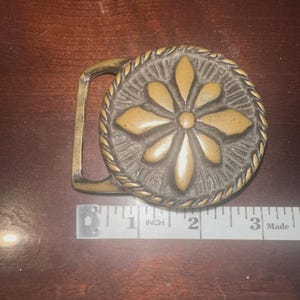 Tech Ether Guild Star Solid Brass Vintage 1970s Belt Buckle