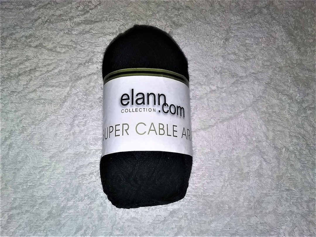 Super Cable Aran Yarn Black 100 Mercerized Cotton Etsy