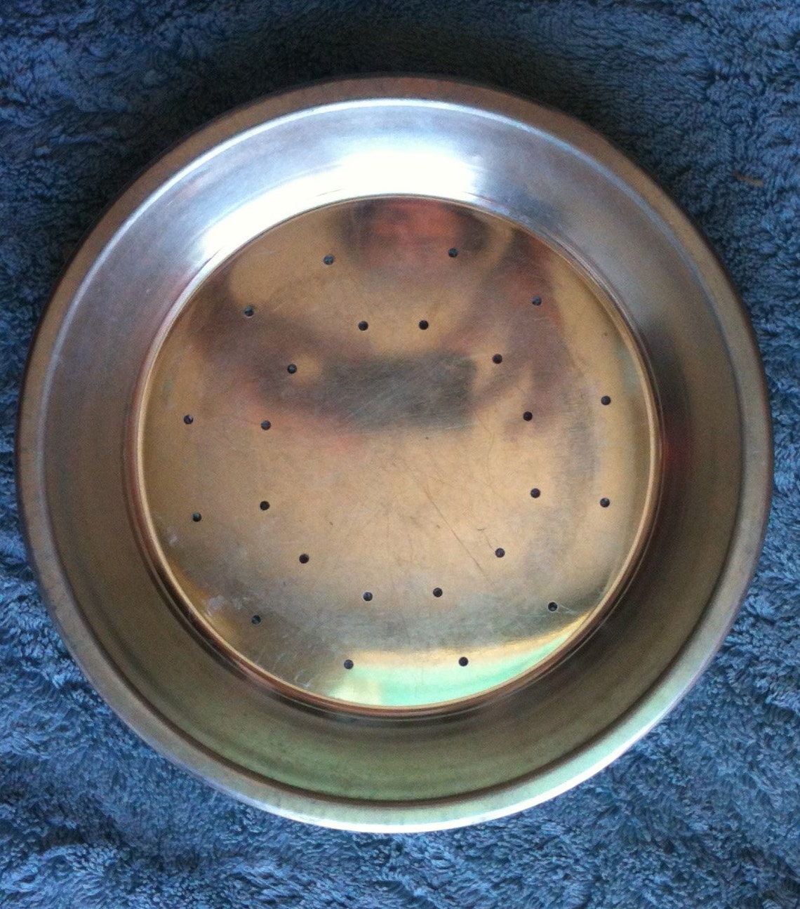 2 Stainless Steel Perforated Pie Pans 9.5 wide 1.25 deep Etsy