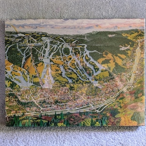 Vintage 1992 Mister Maps 550 Piece Puzzle Vail Colorado First Snow  Paul Shaffer Sealed Jigsaw Puzzle