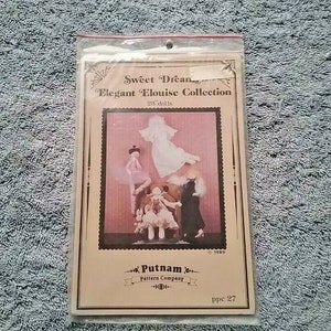 Doll Pattern Doll Clothes Pattern Sweet Dreams Elegant Elouise Collection Putman Pattern Company Vintage 1989