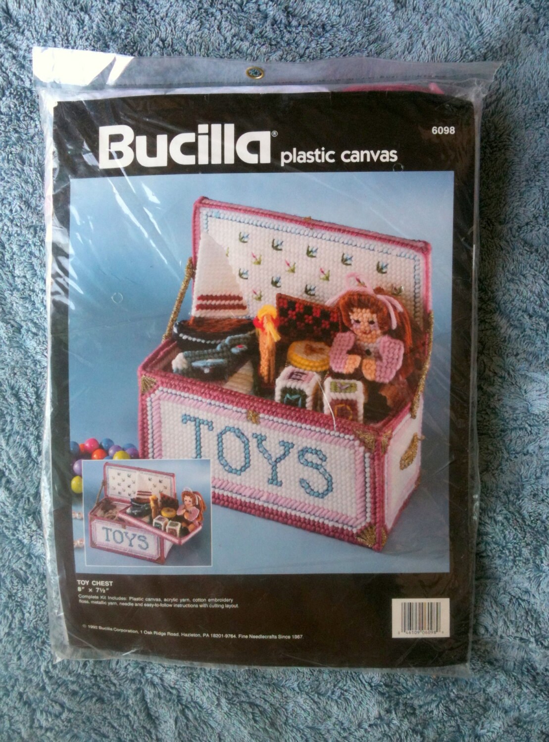 Kits & How To Sewing & Fiber Bucilla Plastic Canvas Toy Chest Vintage