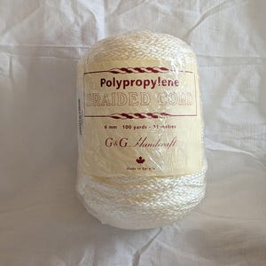 G and G Handcraft Polypropylene Braided 6 mm Macrame Cord 100 yards