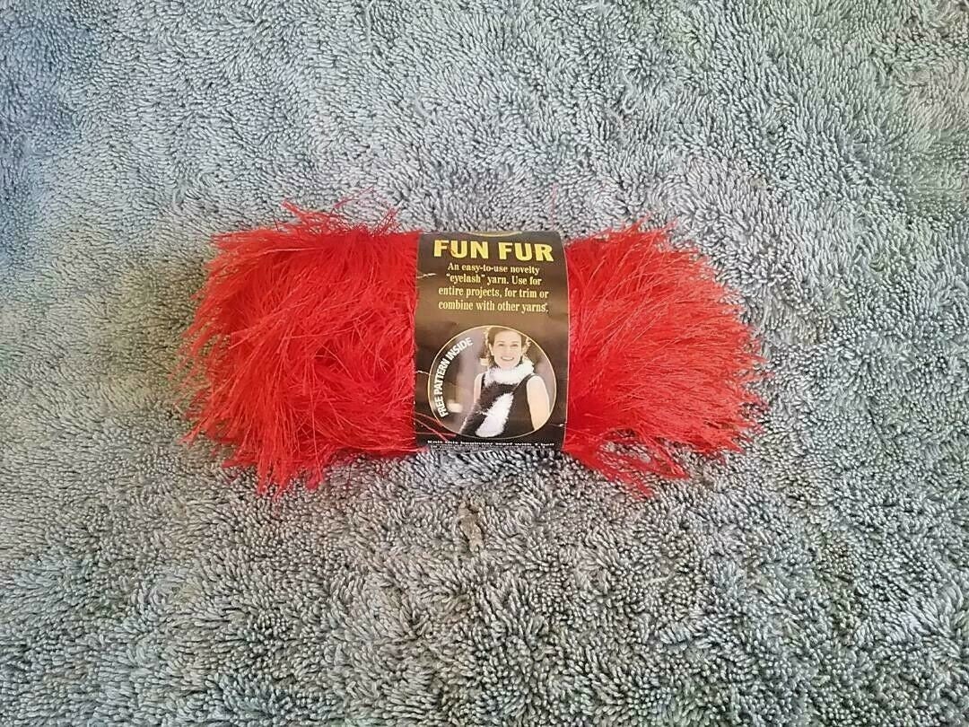 Different Color Skeins Lion Brand FUN FUR Eyelash Yarn Pattens Or