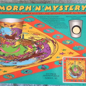 Morph N Mystery Puzzle Vintage 1997 Ceaco 100 Piece Kids Puzzle Sealed Jigsaw Puzzle Mirror Mystery and Matching Game All in One