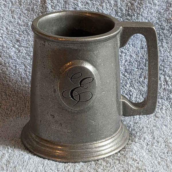 Wilton RWP Columbia PA Monogramed Beer Mug Pewter Colored Aluminum Alloy Armetale Used Vintage Good Condition