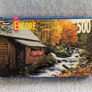 Roseart Encore 500 Piece Puzzle Creekside Mill Sealed Vintage 2004 Jigsaw Puzzle 10 3/4&quot; X 18&quot;