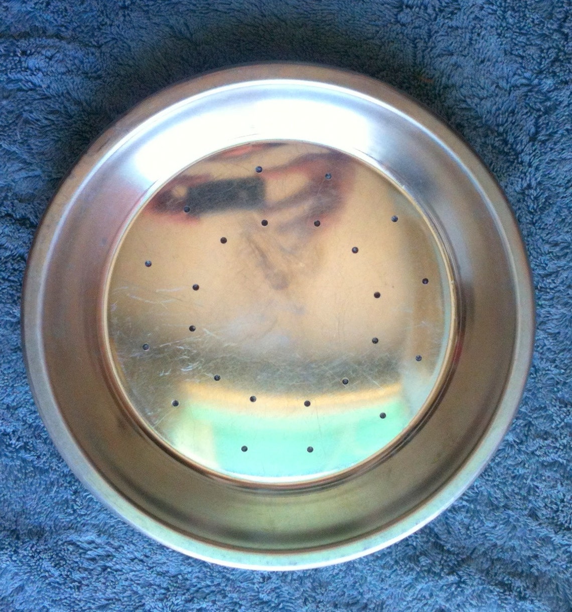 2 Stainless Steel Perforated Pie Pans 9.5 wide 1.25 deep Etsy