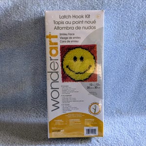 Wonderart Latch Hook Kit Smiley Face Kit 426965 Finished Size 12&quot;X12&quot; Suitable as Gift