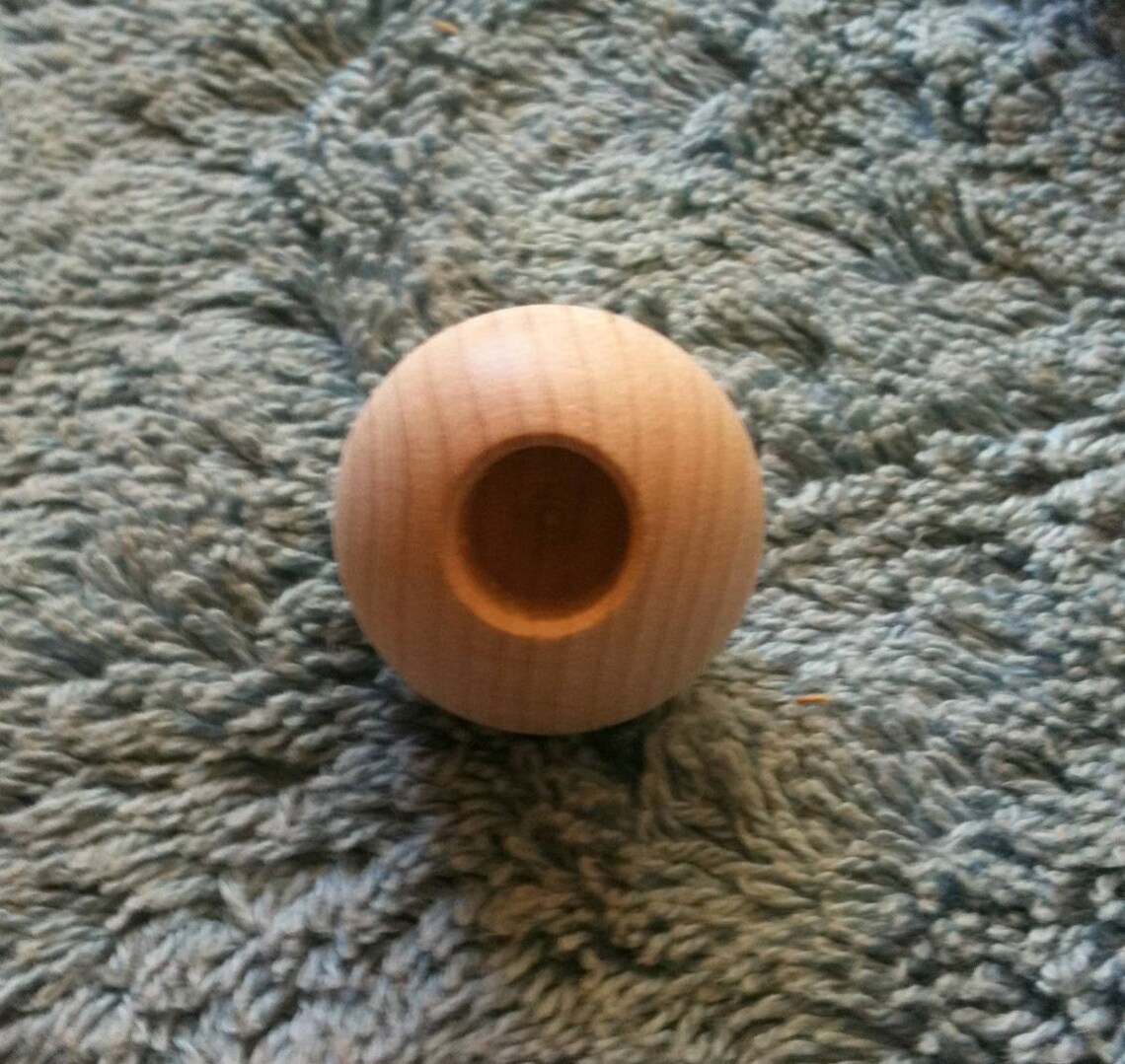 6 Unfinished Wooden 1 inch Dowel Rod Caps Half Drilled 3/8 Etsy